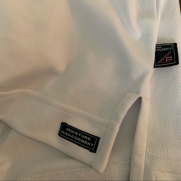 Pro Celebrity Polo Shirt White Blue Sz XL - Picture 6 of 10